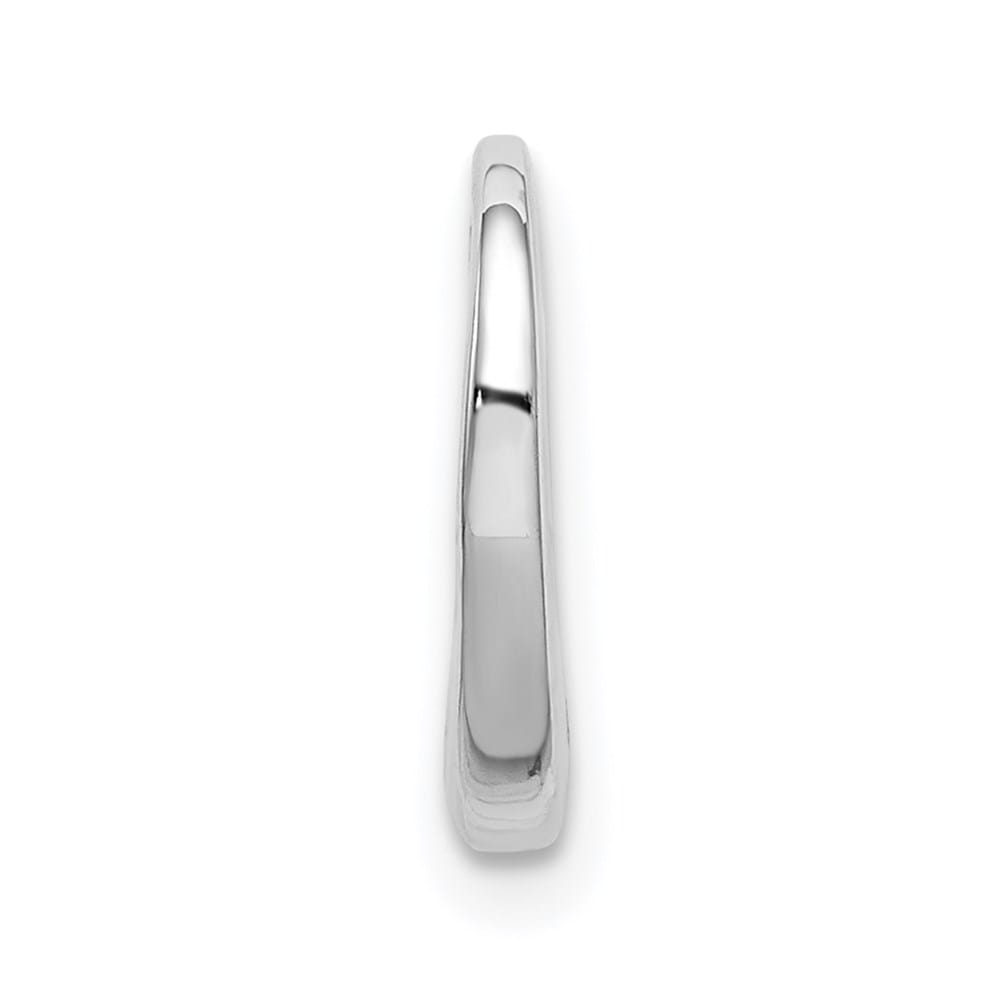 10K White Gold Solid Polished Small Floating Heart Chain Slide