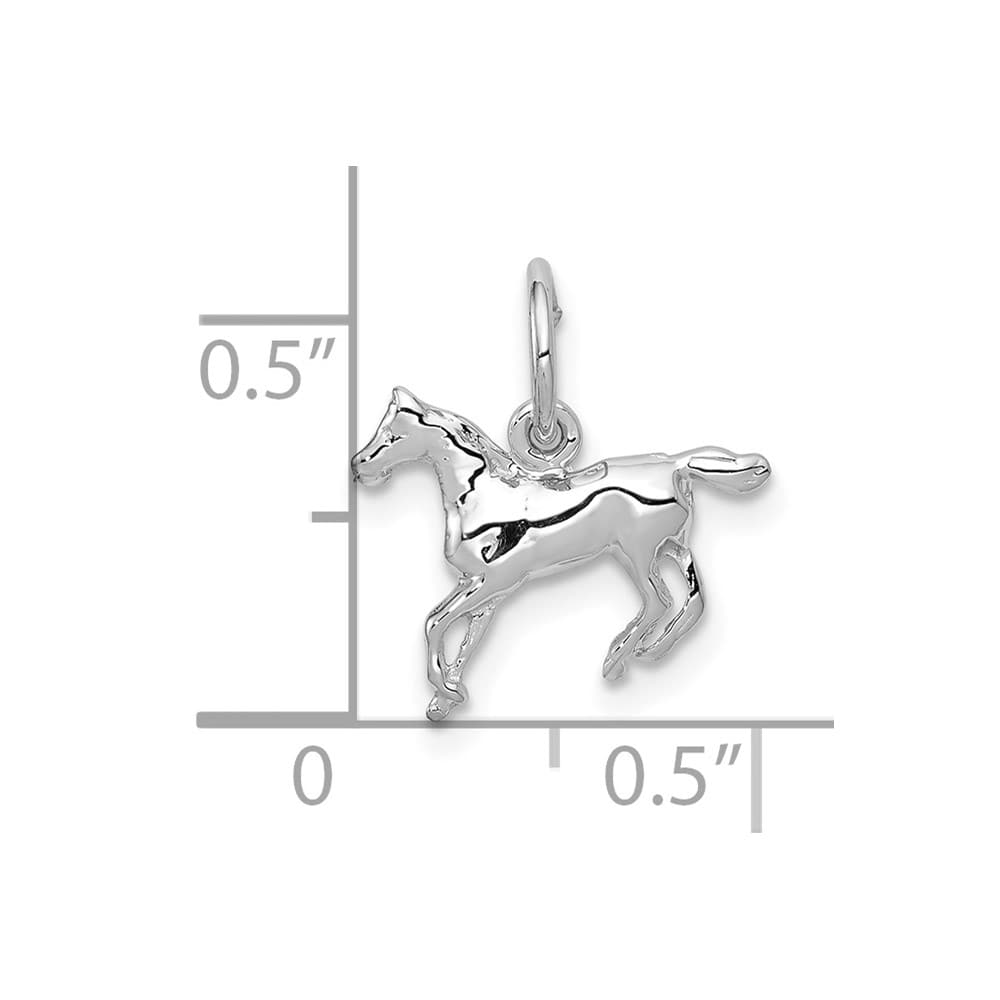 10K White Gold Solid Polished Small Horse Charm