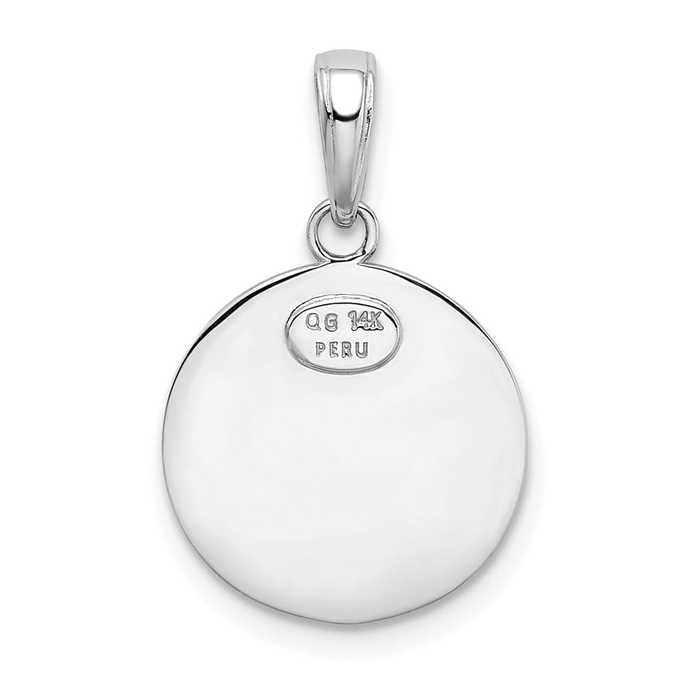 10K White Gold St. Christopher Round Medal