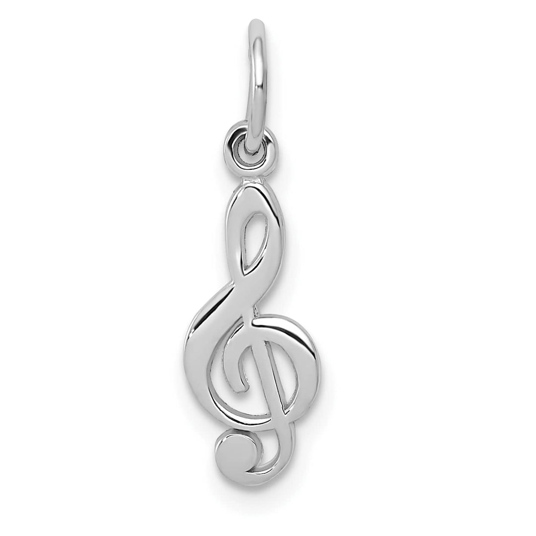 10K White Gold Treble Clef Charm, Small