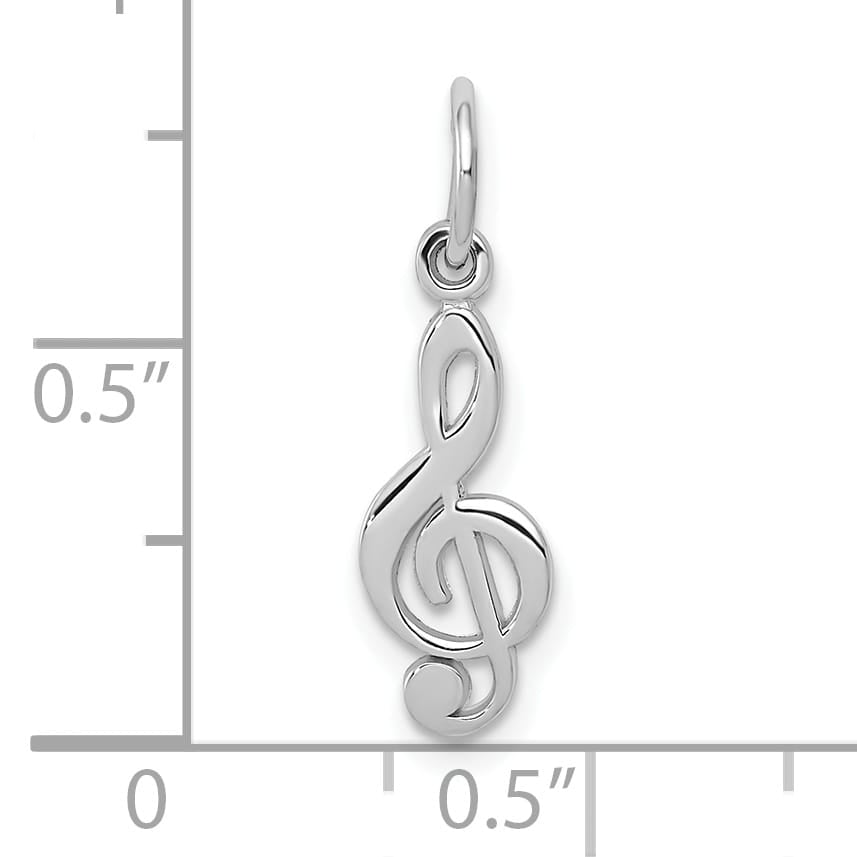 10K White Gold Treble Clef Charm, Small