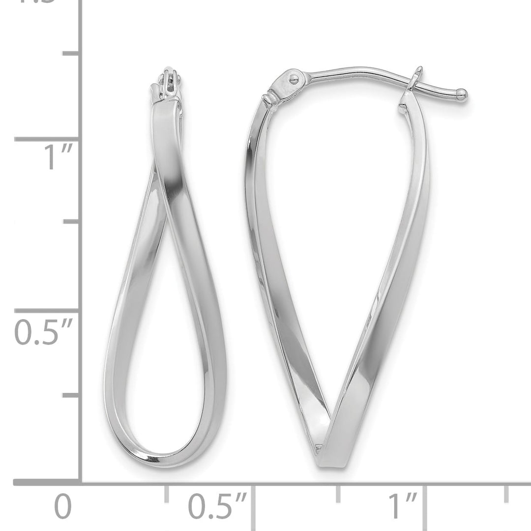 10k White Gold Twisted Hoop Earrings