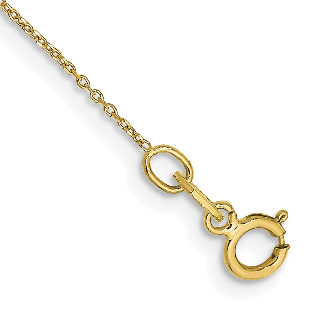 10K Yellow Gold 0.6 mm D.C. Cable Anklet