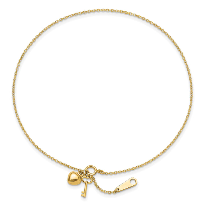 10K Yellow Gold 0.8 mm Cable Anklet