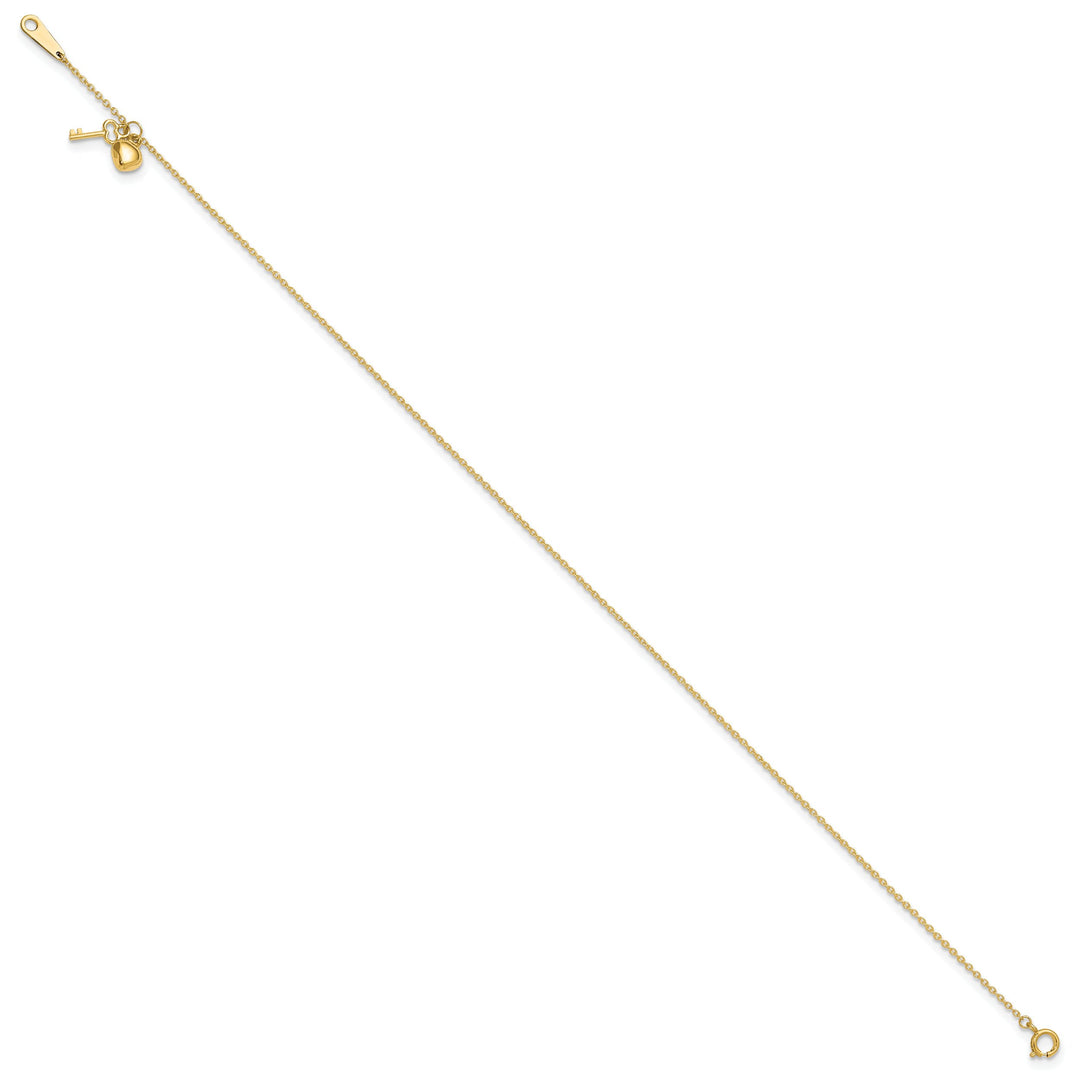 10K Yellow Gold 0.8 mm Cable Anklet