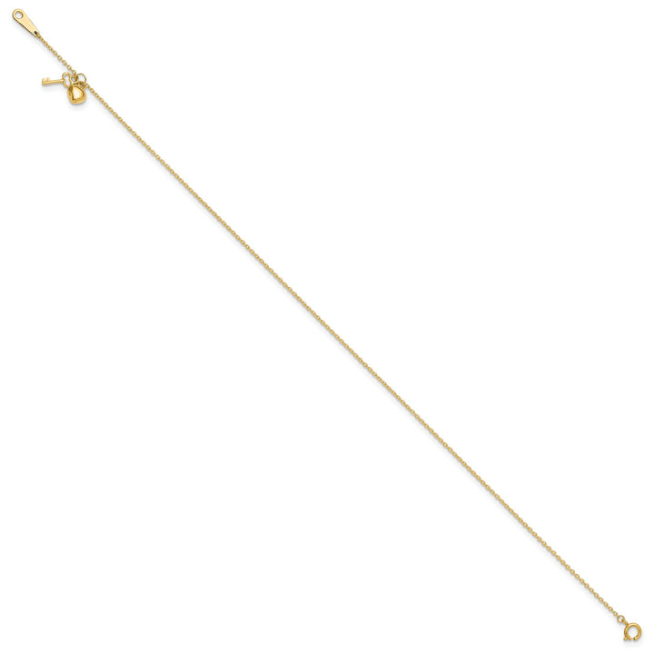 10K Yellow Gold 0.8 mm Cable Anklet