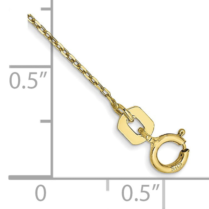 10K Yellow Gold 0.8 mm D.C. Cable Anklet