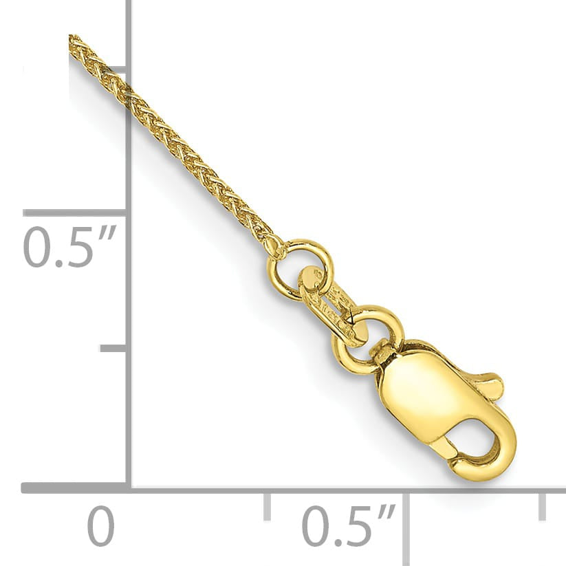 10K Yellow Gold 0.85 mm Spiga (Wheat) Anklet