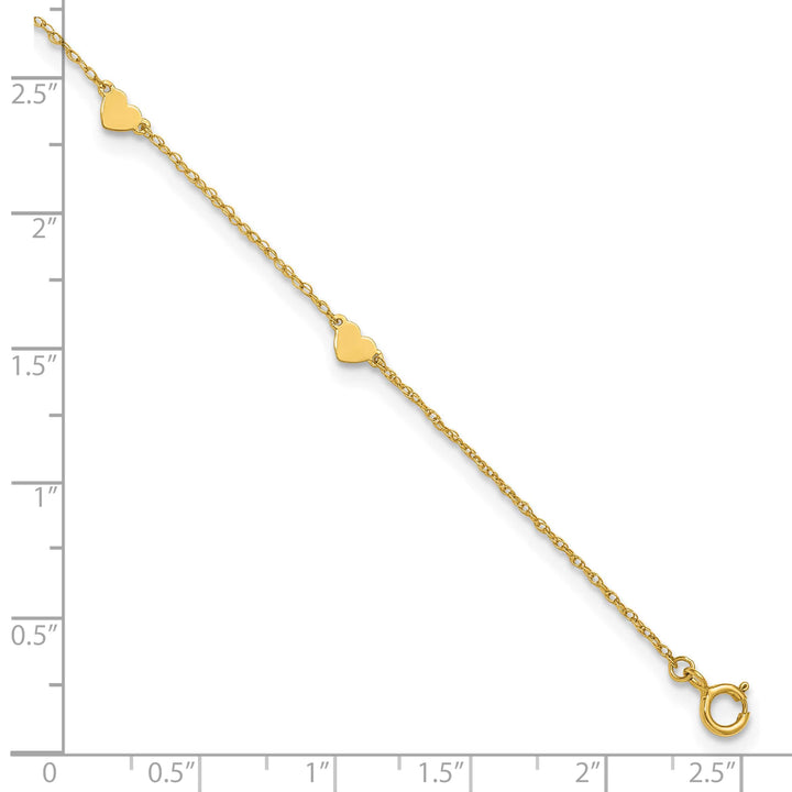 10K Yellow Gold 0.9 mm Cable Anklet