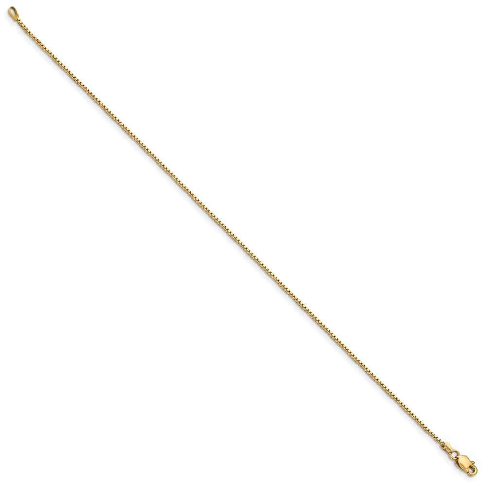 10K Yellow Gold 0.95 mm Box Anklet