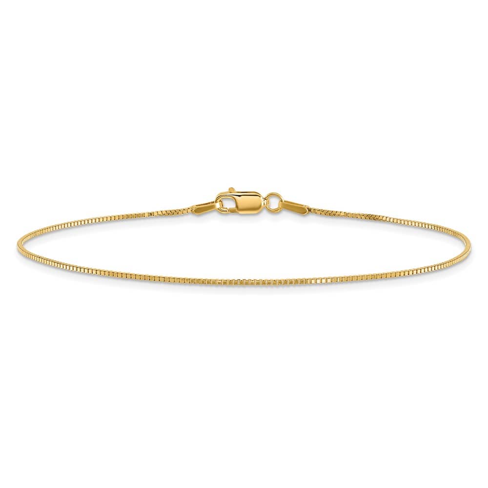10K Yellow Gold 0.95 mm Box Anklet