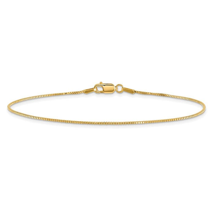 10K Yellow Gold 0.95 mm Box Anklet