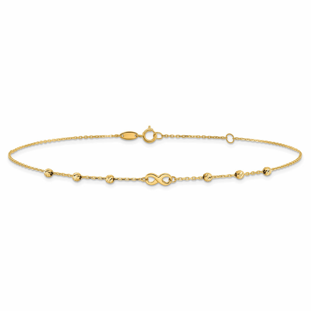 10K Yellow Gold 0.95 mm D.C. Cable Anklet