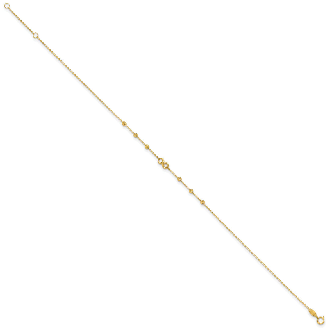 10K Yellow Gold 0.95 mm D.C. Cable Anklet