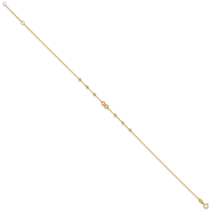 10K Yellow Gold 0.95 mm D.C. Cable Anklet