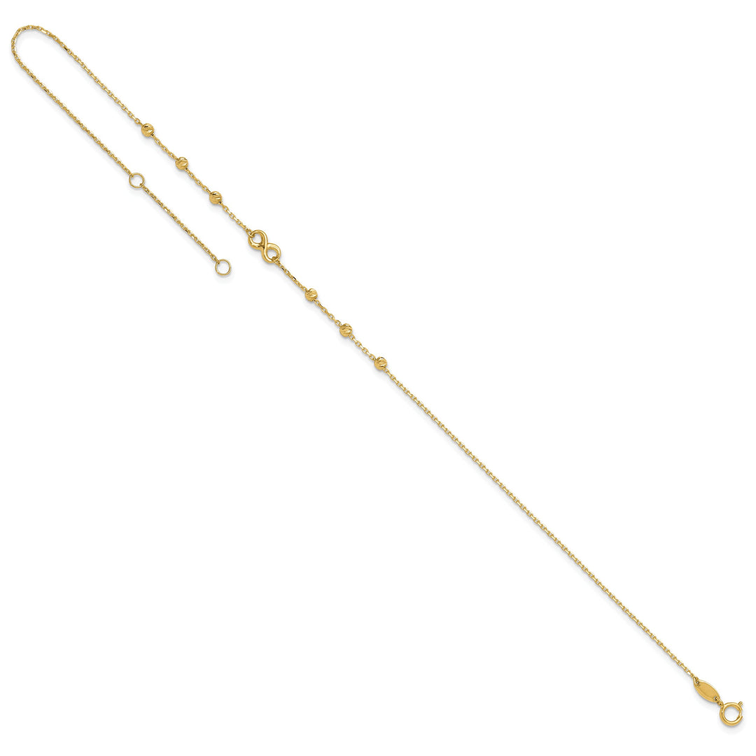 10K Yellow Gold 0.95 mm D.C. Cable Anklet