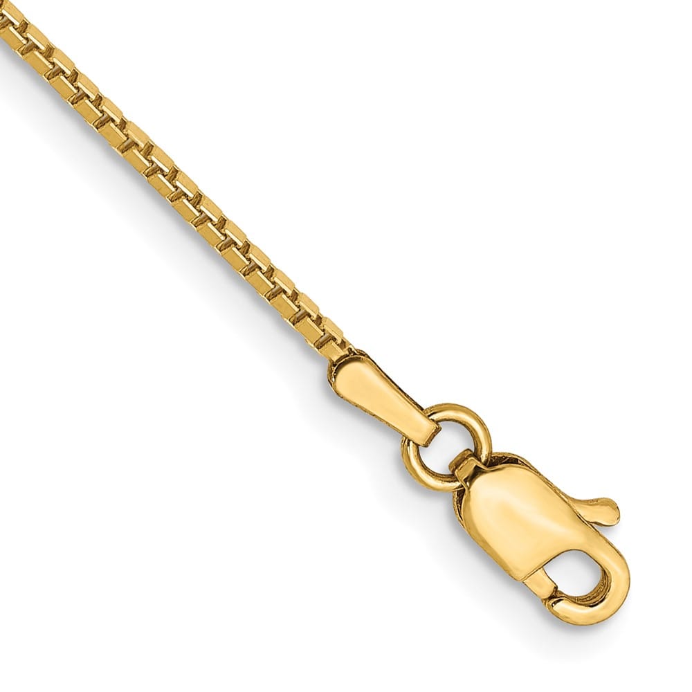 10K Yellow Gold 1.05mm Box Chain Size 7