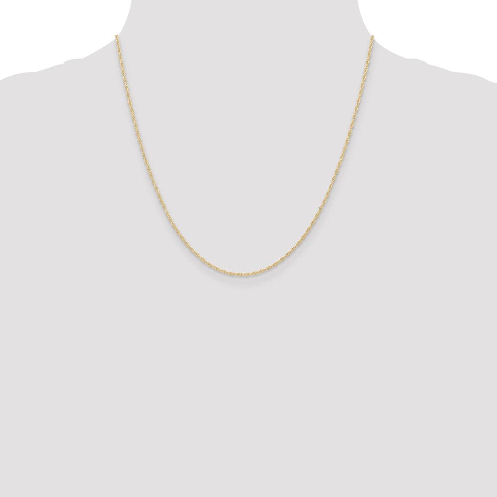10K Yellow Gold 1.15mm Carded Cable Rope Chain