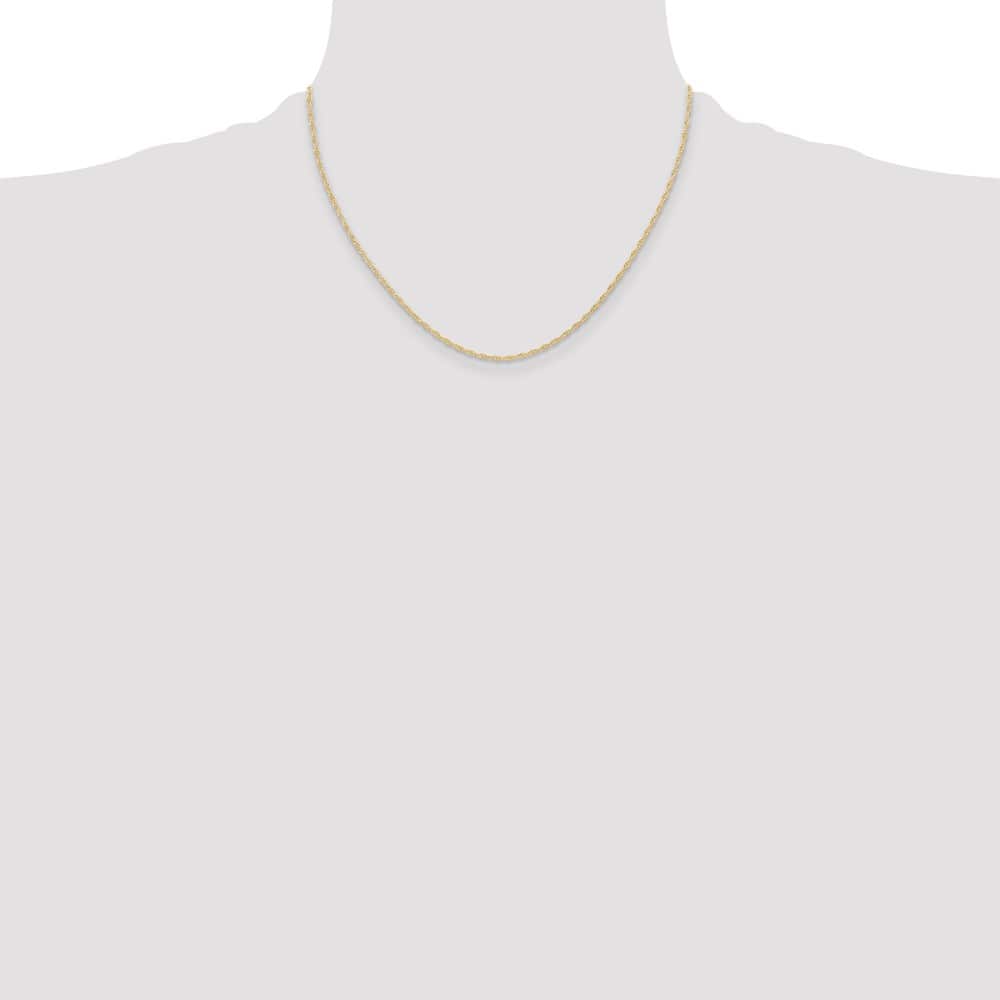 10K Yellow Gold 1.15mm Carded Cable Rope Chain Size 18
