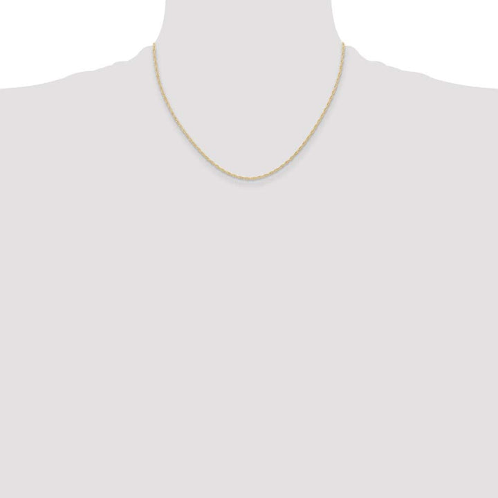 10K Yellow Gold 1.15mm Carded Cable Rope Chain Size 18