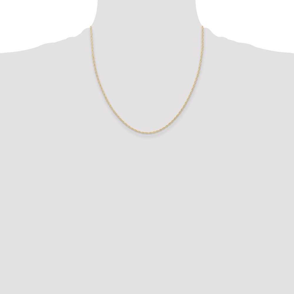 10K Yellow Gold 1.15mm Carded Cable Rope Chain Size 20