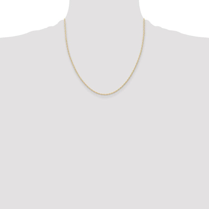 10K Yellow Gold 1.15mm Carded Cable Rope Chain Size 20