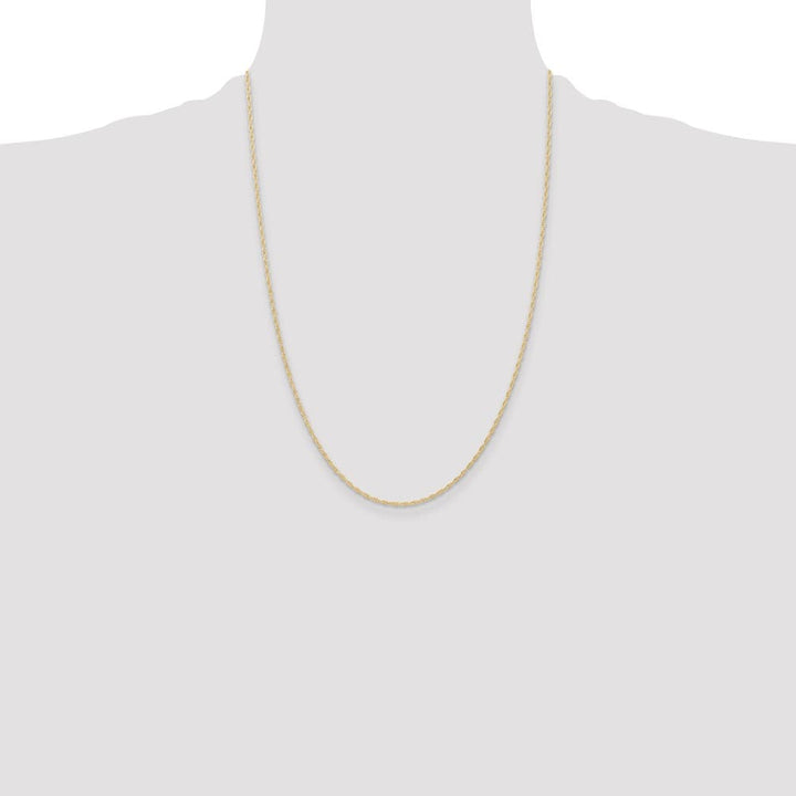 10K Yellow Gold 1.15mm Carded Cable Rope Chain Size 24