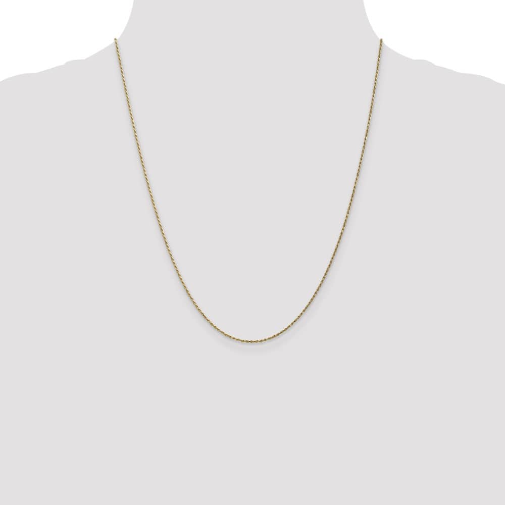 10K Yellow Gold 1.15mm D.C. Machine Made Rope Chain