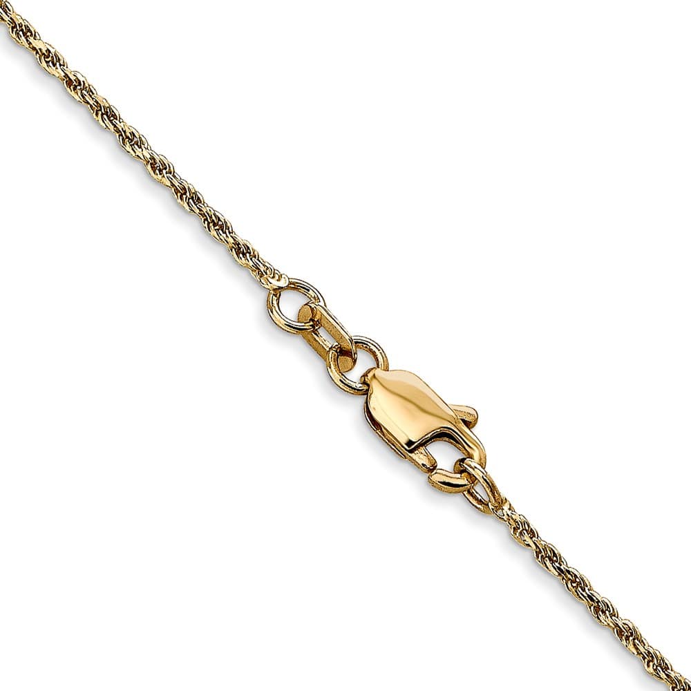 10K Yellow Gold 1.15mm D.C. Machine Made Rope Chain