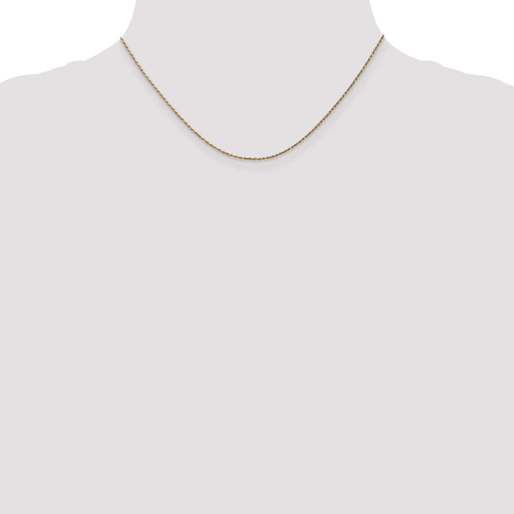 10K Yellow Gold 1.15mm D.C. Machine Made Rope Chain Size 16