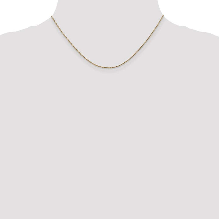 10K Yellow Gold 1.15mm D.C. Machine Made Rope Chain Size 16