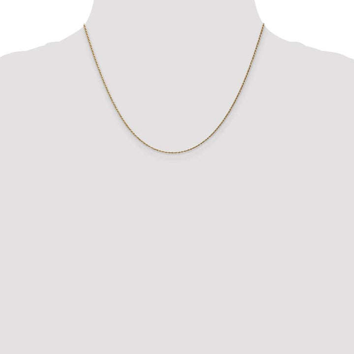 10K Yellow Gold 1.15mm D.C. Machine Made Rope Chain Size 18