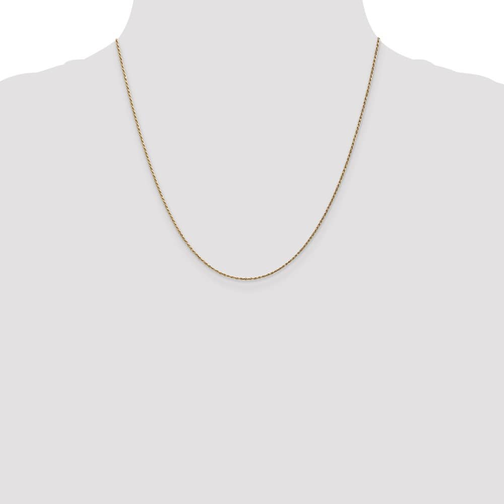 10K Yellow Gold 1.15mm D.C. Machine Made Rope Chain Size 20