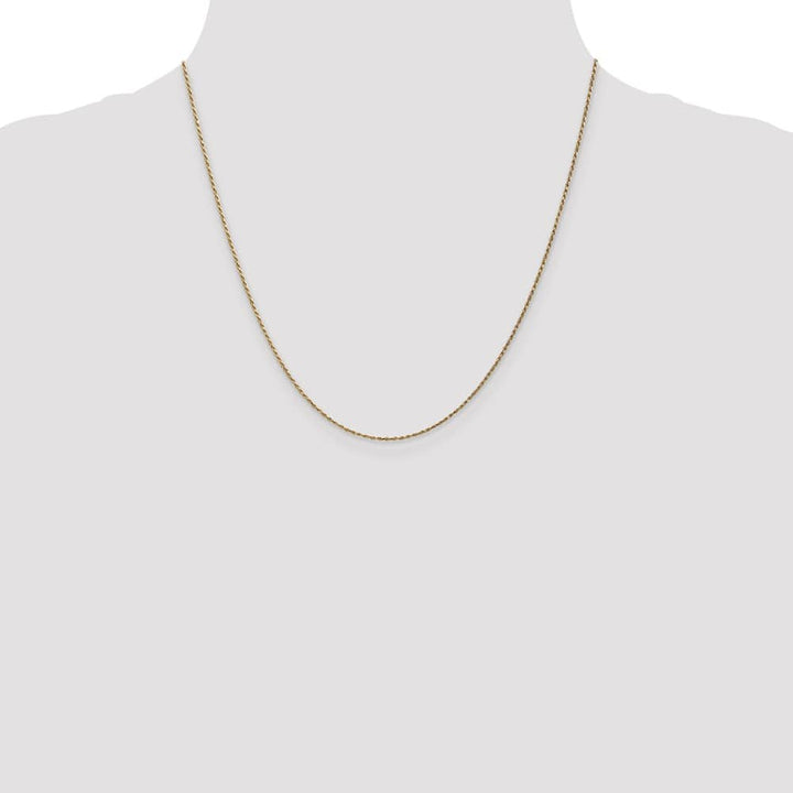 10K Yellow Gold 1.15mm D.C. Machine Made Rope Chain Size 20