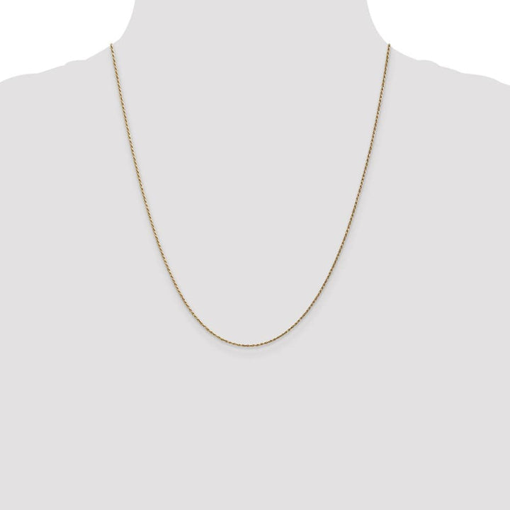 10K Yellow Gold 1.15mm D.C. Machine Made Rope Chain Size 22