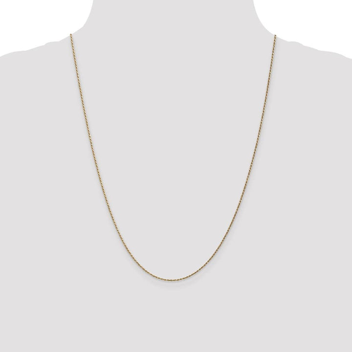 10K Yellow Gold 1.15mm D.C. Machine Made Rope Chain Size 24