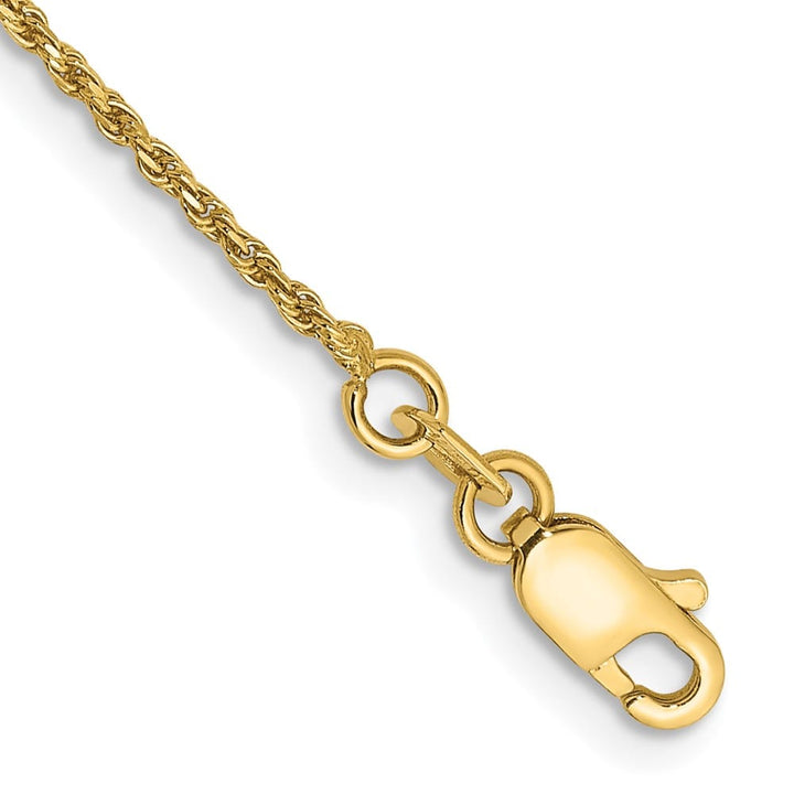 10K Yellow Gold 1.15mm D.C. Machine Made Rope Chain Size 7