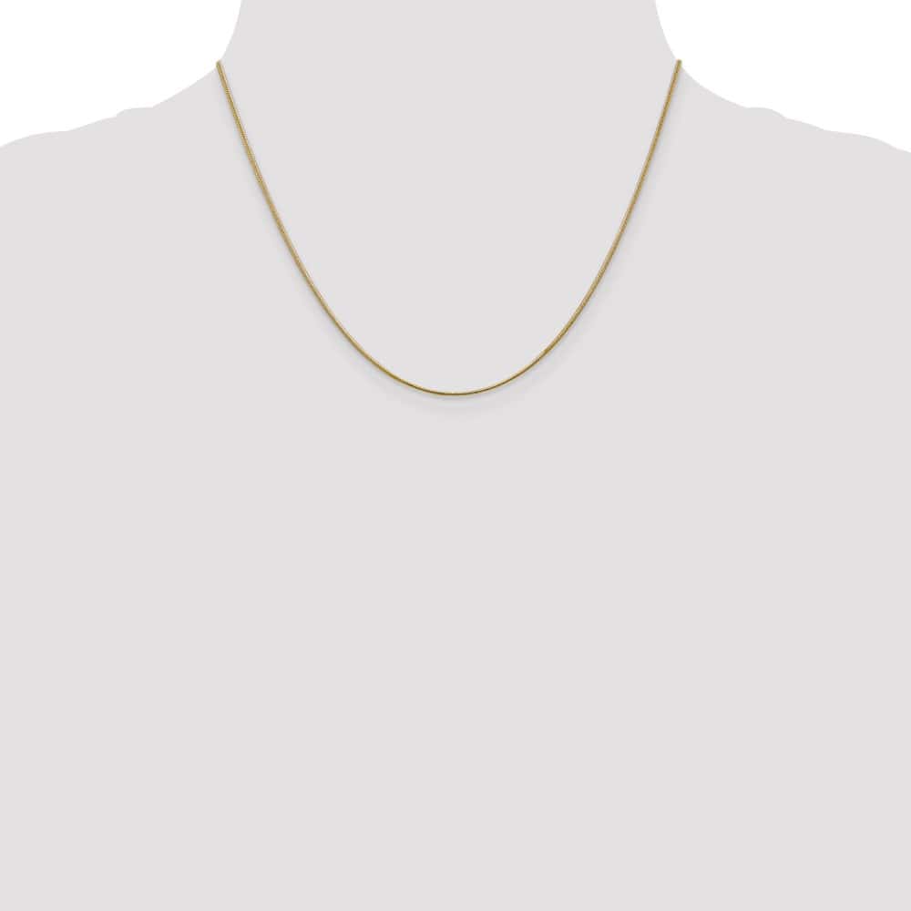 10K Yellow Gold 1.1mm Round Snake Chain Size 18