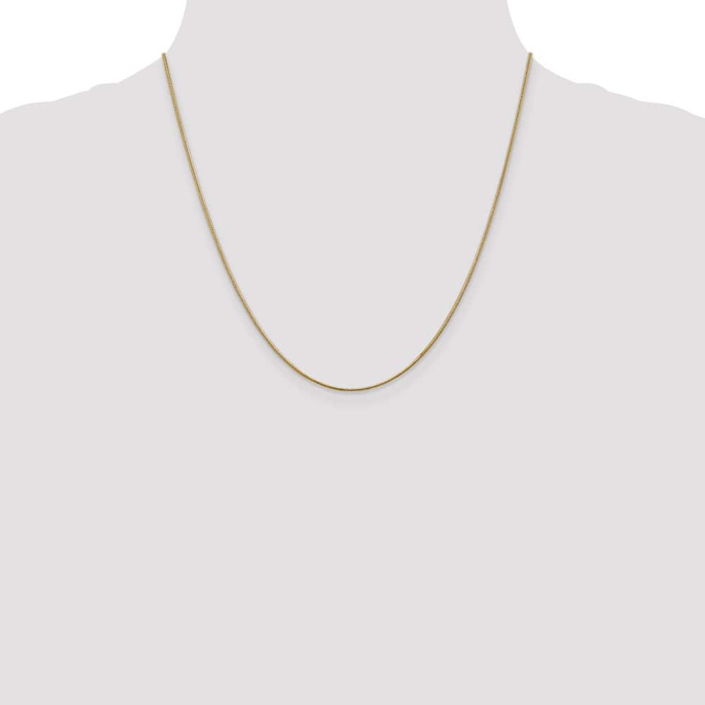 10K Yellow Gold 1.1mm Round Snake Chain Size 20