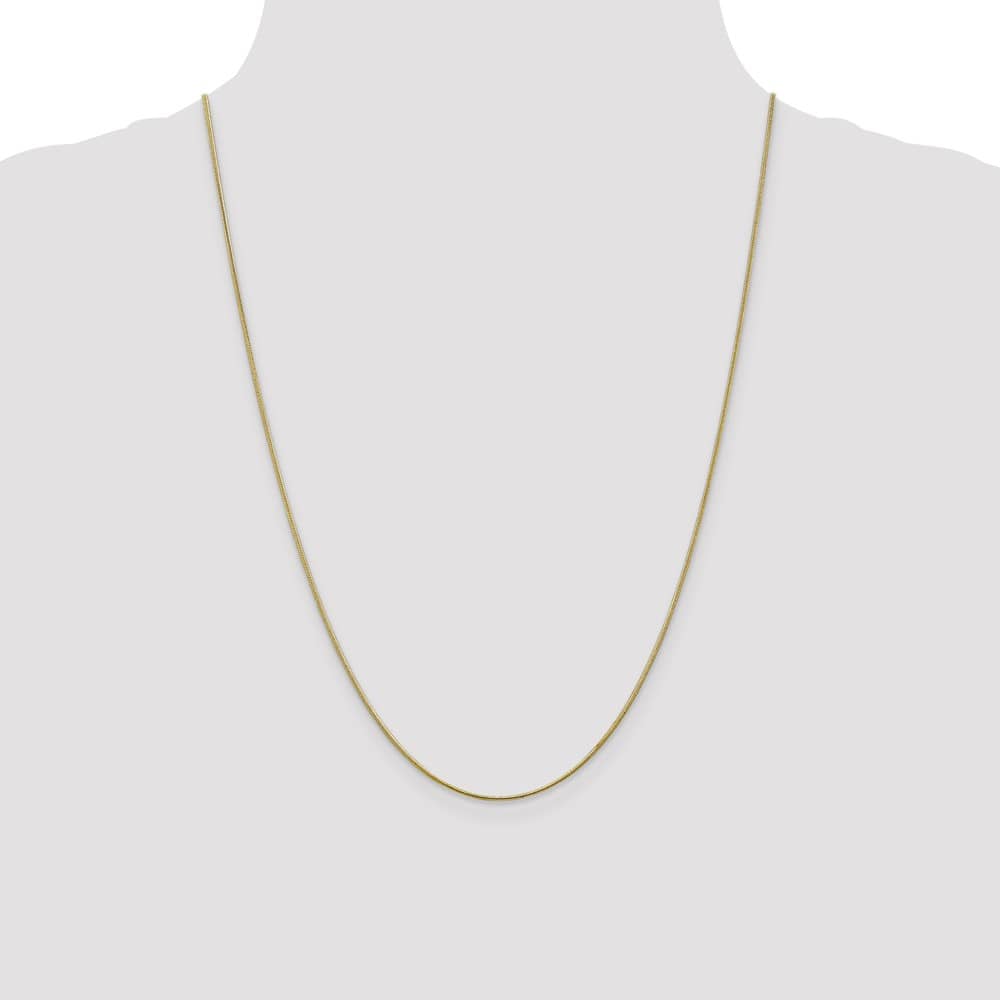 10K Yellow Gold 1.1mm Round Snake Chain Size 24