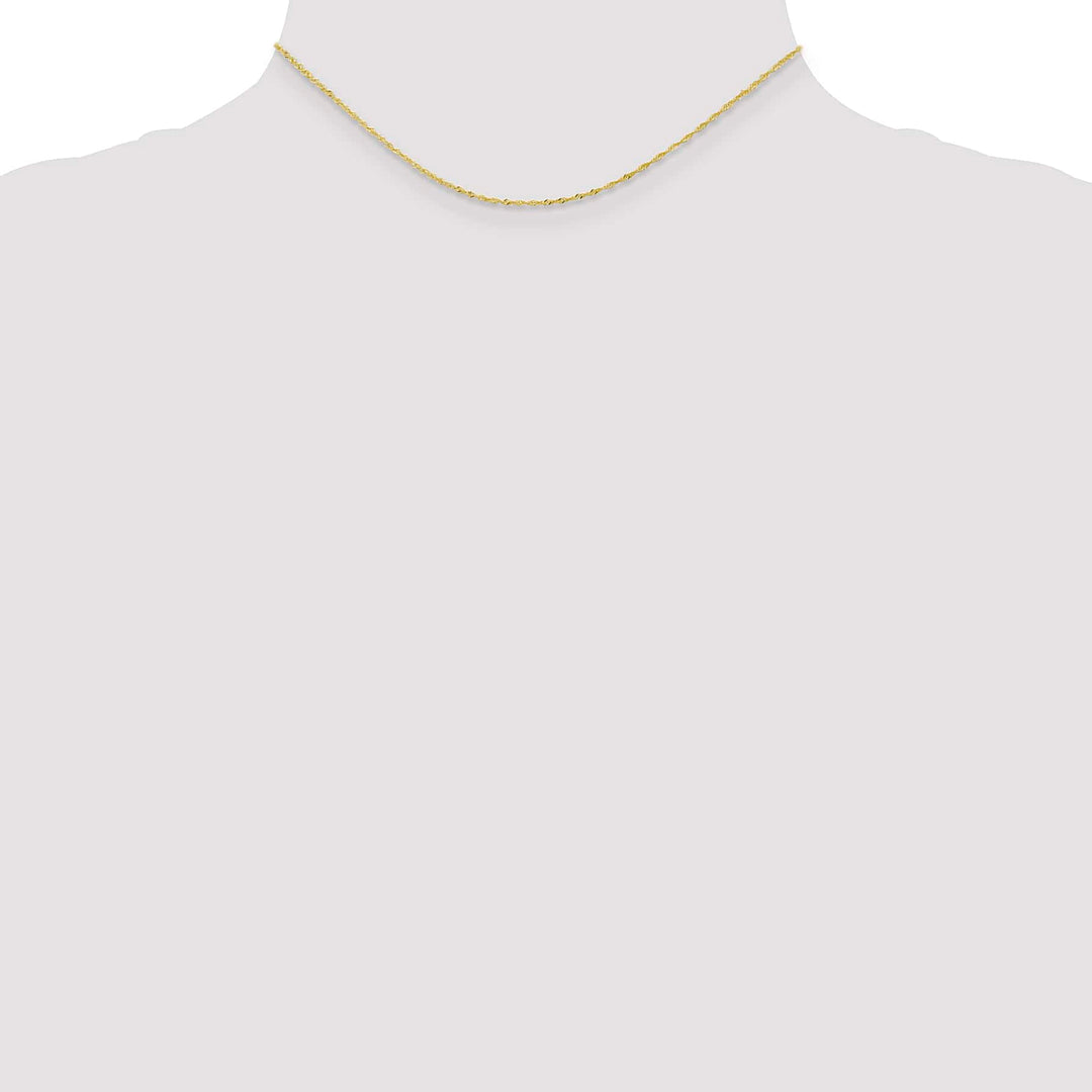 10K Yellow Gold 1.1mm Singapore Chain 14 Inch