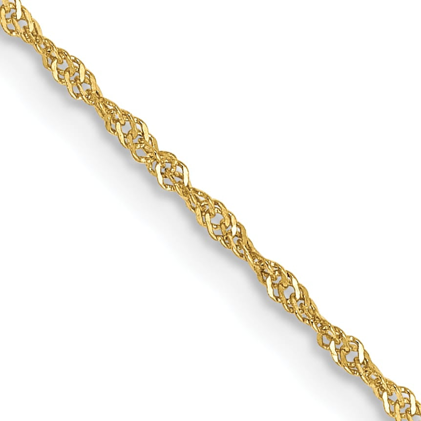 10K Yellow Gold 1.1mm Singapore Chain 14 Inch