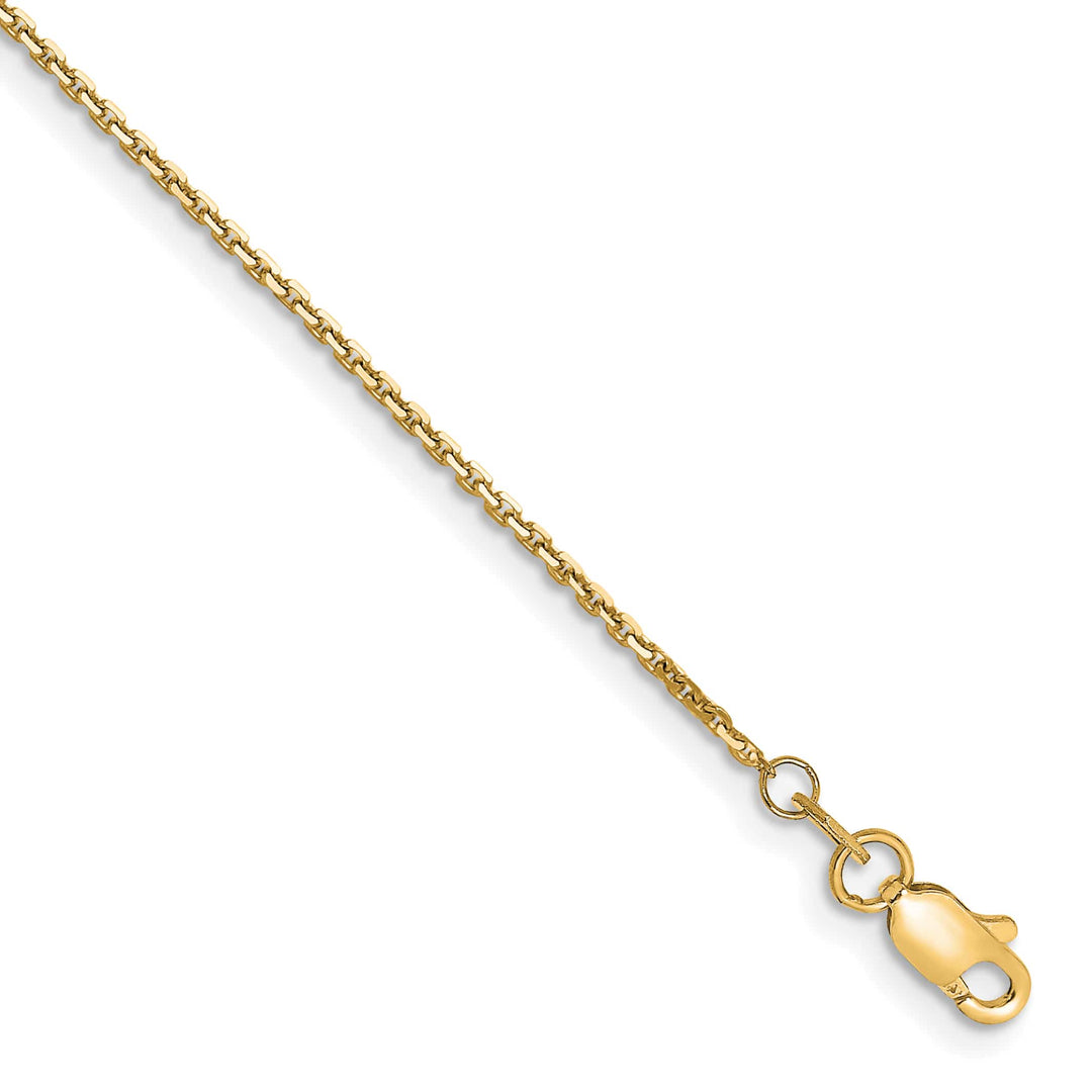 10K Yellow Gold 1.2 mm D.C. Cable Anklet