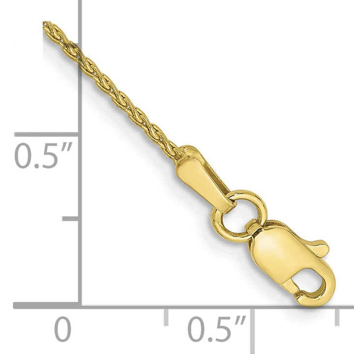 10K Yellow Gold 1.2 mm Spiga (Wheat) Anklet