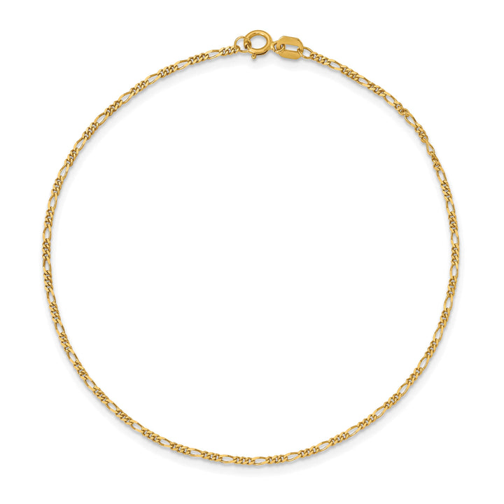10K Yellow Gold 1.25 mm Figaro Anklet