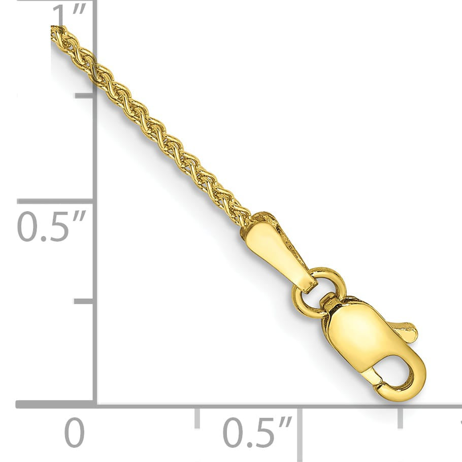 10K Yellow Gold 1.25 mm Spiga (Wheat) Anklet