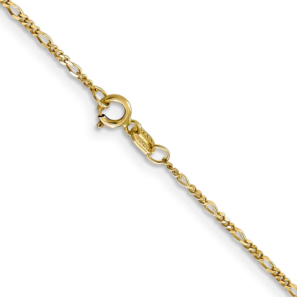 10K Yellow Gold 1.25mm Flat Figaro Pendant Chain