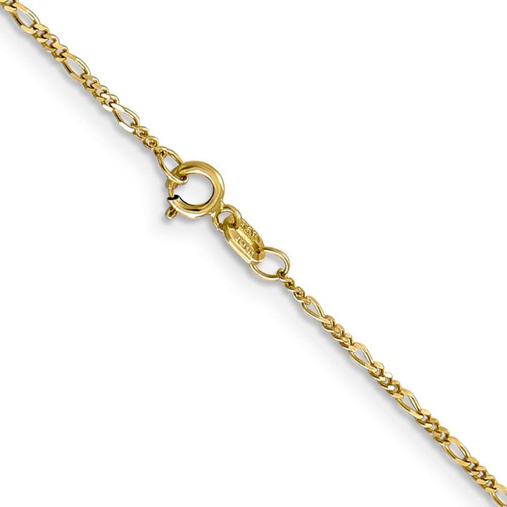 10K Yellow Gold 1.25mm Flat Figaro Pendant Chain