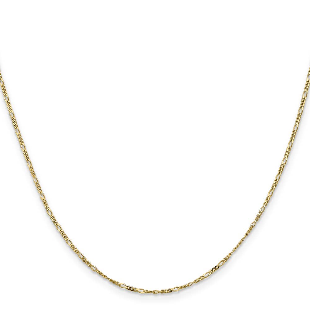 10K Yellow Gold 1.25mm Flat Figaro Pendant Chain