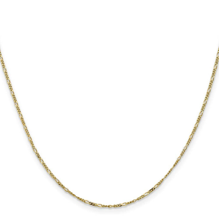 10K Yellow Gold 1.25mm Flat Figaro Pendant Chain